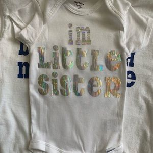I’m Little Sister Gerber Onesie 3-9 months organic